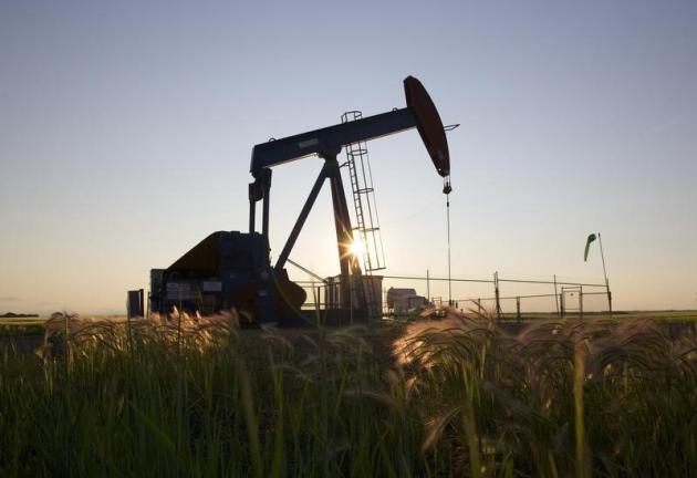 An oil pump jack pumps oil in a field near Calgary, Alberta, July 21, 2014. REUTERS/Todd Korol