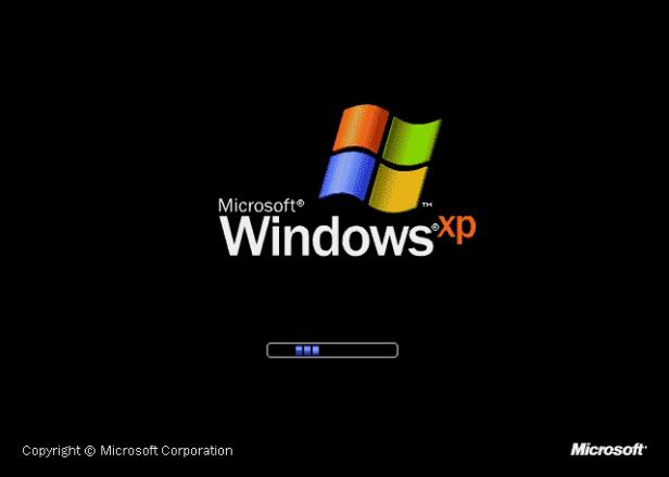 L'écran de démarrage de Windows XP., DR