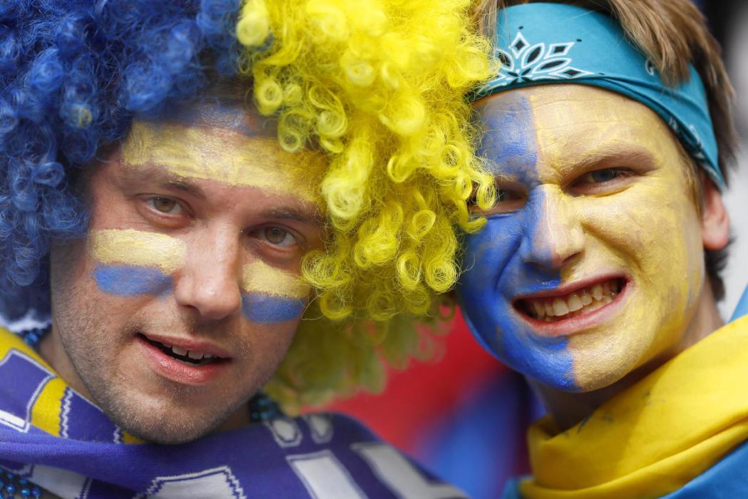 Ukraine fans before the match