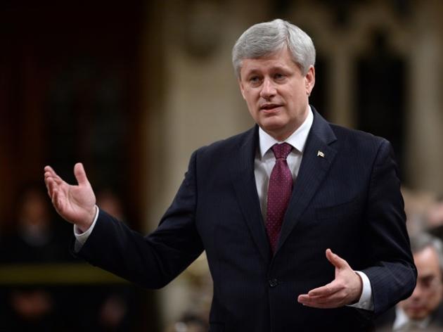 Prime Minister Stephen Harper responds to a question during Question Period in the House of Commons in Ottawa on Tuesday, Feb. 17, 2015. THE CANADIAN PRESS/Sean Kilpatrick