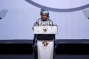 African Union Chairperson Dlamini-Zuma speaks during   the Inaugural Session of the India-Africa Forum Summit in New Delhi