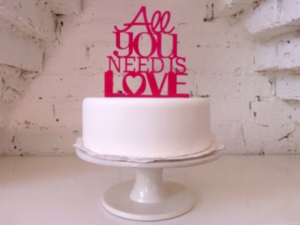 all you need is love cake topper
