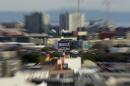 A sign advertising internet company Yahoo is pictured   in downtown San Francisco