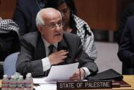 L'ambassadeur palestinien à l'ONU Riyad Mansour le 22 juillet 2014 lors d'une réunion du Conseil de sécurité à New York