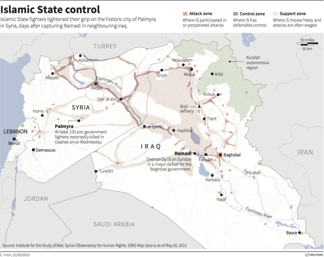 ISIS Islamic State Iraq Syria map