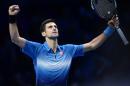 Le Serbe Novak Djokovic se qualifie pour la finale du Masters de Londres en battant l'Espagnol Rafael Nadal, le 21 novembre 2015
