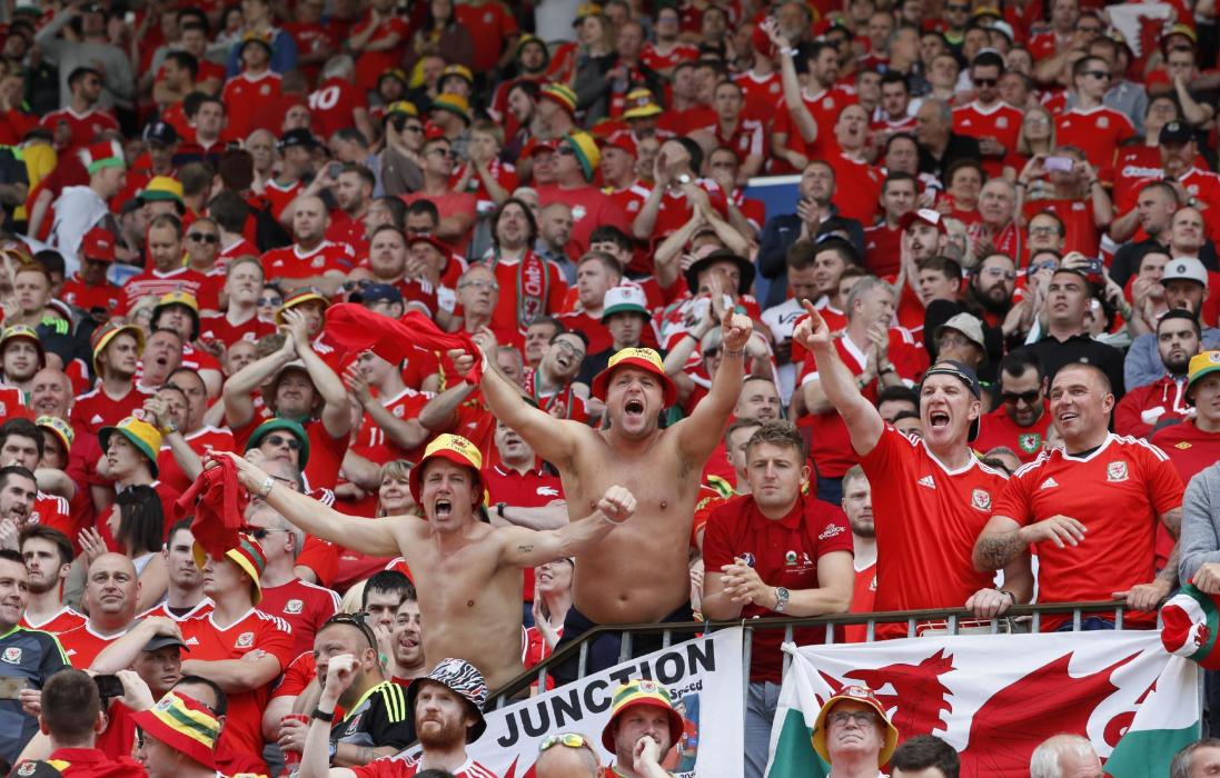 Wales fans before the game