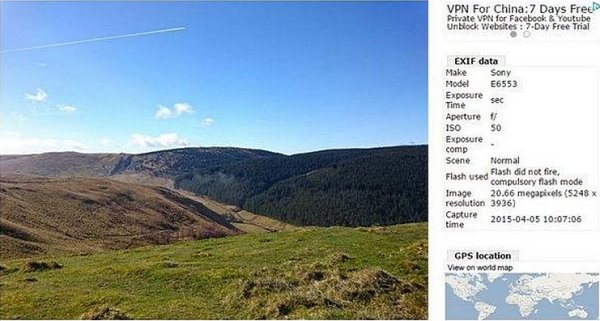 ▲此張拍攝背景地在英國的山丘風景照，據稱是Sony Xperia Z4相機測試照。