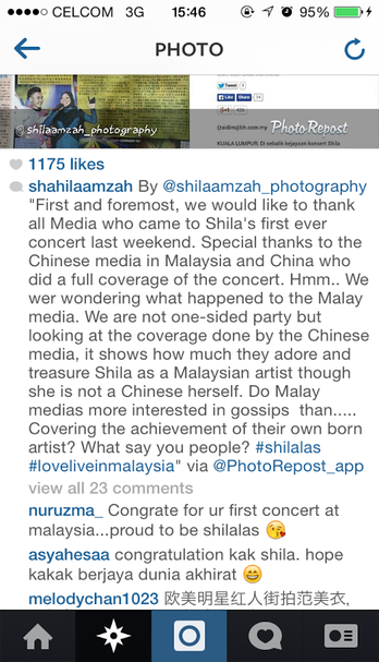 Shila Amzah Salahkan Media Melayu Tak Datang Konsert