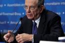 Italian Finance Minister Pier Carlo Padoan speaks at a news conference