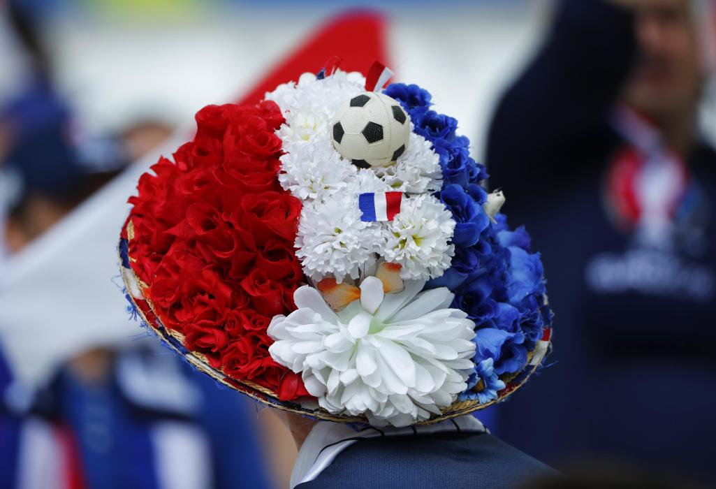 France fan's hat before the match