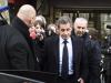 Nicolas Sarkozy à l'issue d'un déjeuner avec les anciens Premiers ministre UMP, le 20 janvier 2015 à Paris