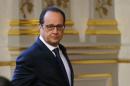 French President Francois Hollande arrives to deliver   a speech after a defence council meeting at the Elysee Palace in Paris