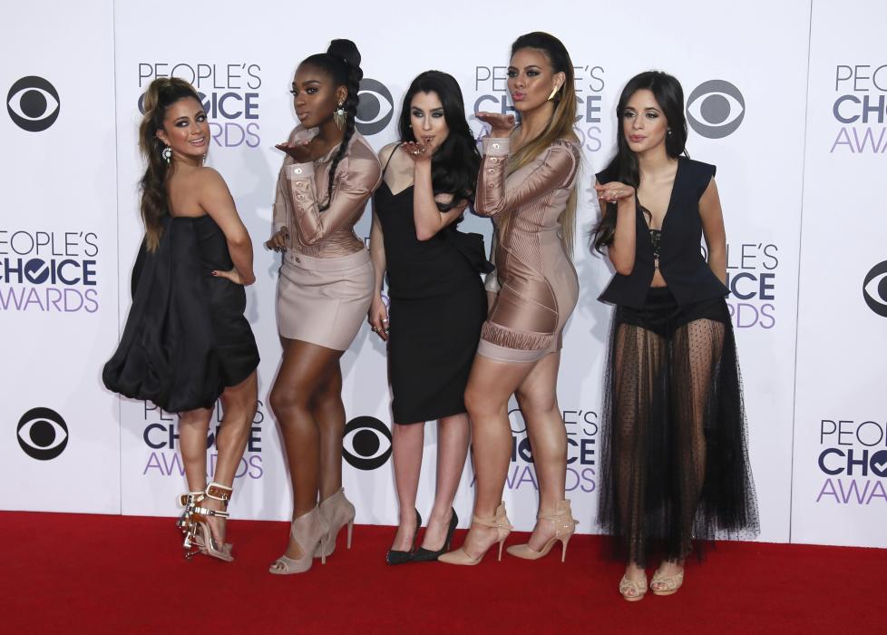 Girl Group Fifth Harmony arrive at the 2015 People's Choice Awards in Los Angeles