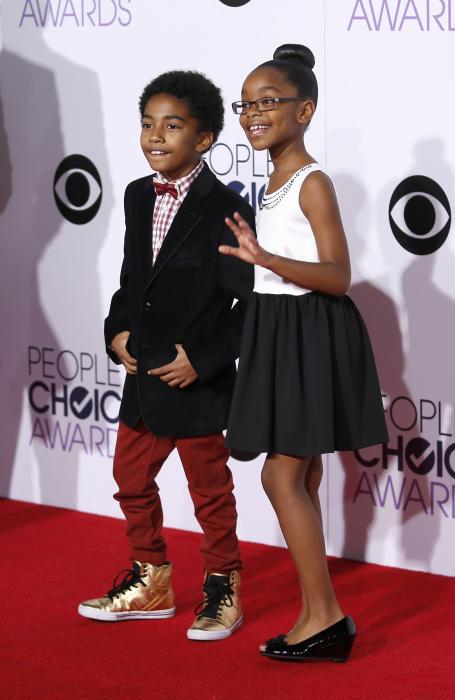 Brown and Martin from the ABC sitcom "Black-ish" arrive at the 2015 People's Choice Awards in Los Angeles