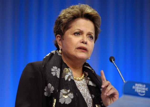 Dilma Rousseff durante reunião em Davos.