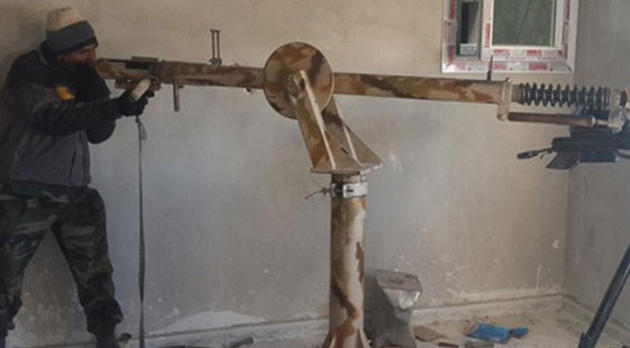 This ISIS fighter has been photographed in Kobane, Syria with a ten-foot long sniper rifle. Photo: Twitter