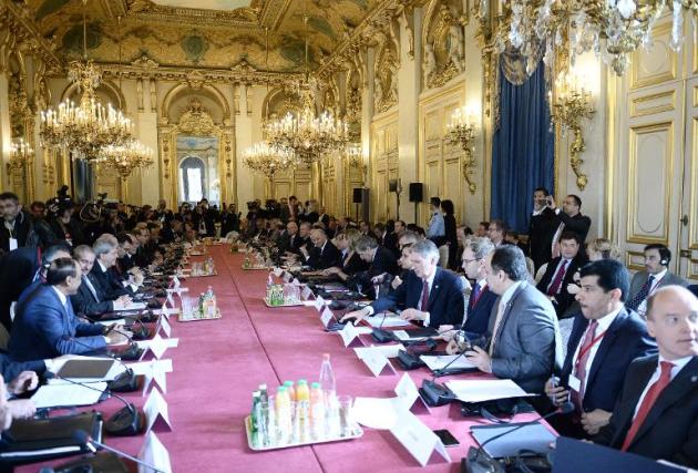 Imagen de la reunión de la coalición antiyihadista celebrada este martes 2 de junio en París