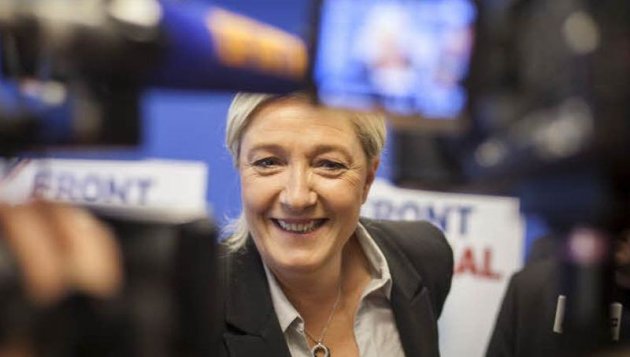 La présidente du Front national, Marine Le Pen, au siège du parti en mai / François BOUCHON / Le Figaro