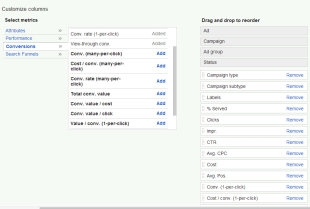 Complete Guide to Conversion Tracking in AdWords image customize conversion columns