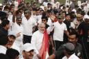 Indian PM Modi waves as he takes part in a run for   unity after flagging it off to mark the birth anniversary of Indian freedom   fighter and a lawmaker Sardar Vallabhbhai Patel, in New Delhi