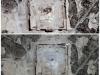 Fotografía combinada de una imagen satelital que muestra el antes (arriba) y después de la aparente destrucción del Templo de Bel, en Palmira, Siria