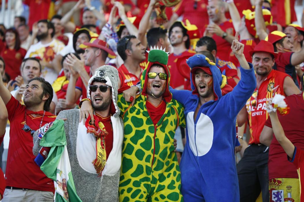 Spain fans before the match