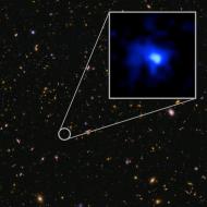 A galáxia EGS-zs8-1, a mais distante já encontrada no universo, em imagem cedida pela Nasa e pela ESA, no dia 5 de maio de 2015
