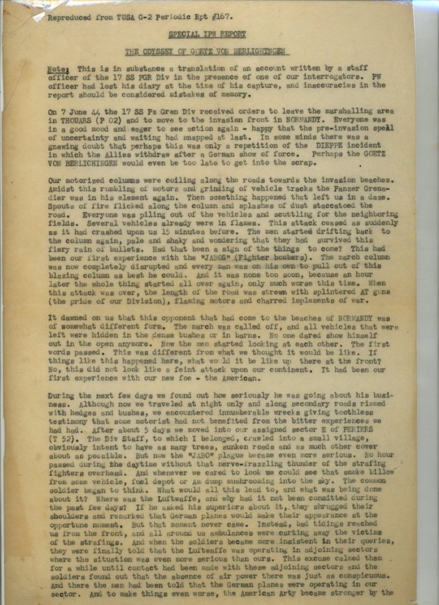 world war II interrogation report