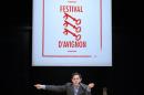 Le directeur du festival d'Avignon, Olivier Py, présente l'édition 2014, dans la Cité des papes le 20 mars 2014