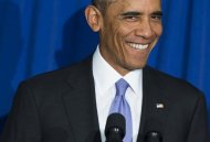 Le président américain Barack Obama lors de la présentation des mesures pour lutter contre la fraude à la carte bancaire et l'usurpation d'identité à Washington, le 17 octobre 2014