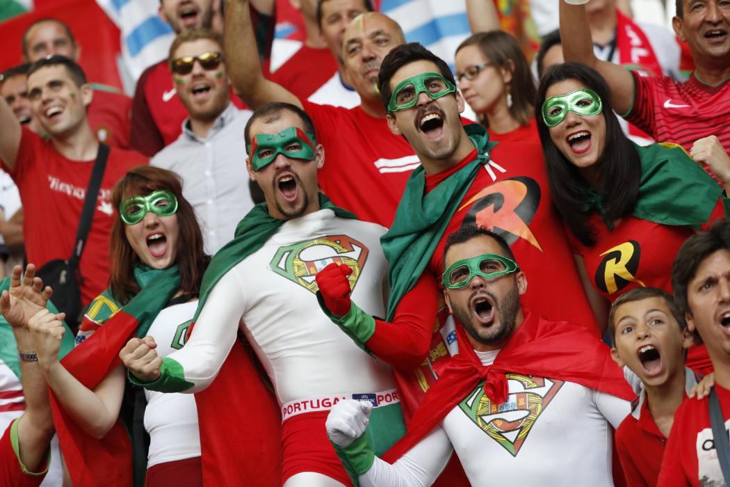 Portugal fans before the match