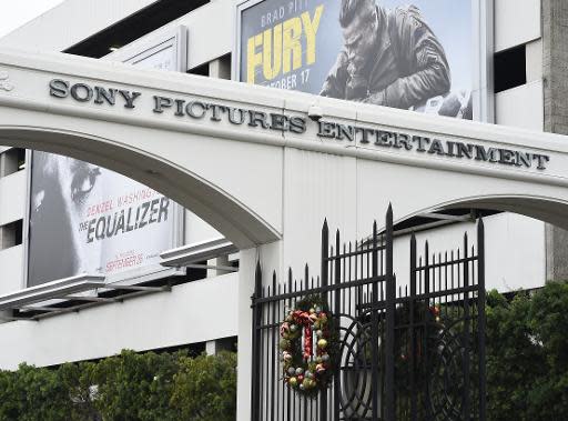 L'entrée des studios Sony à Culver City en Californie (Etats-Unis) le 16 décembre 2014