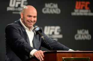 UFC president Dana White smiles during a media event. (Getty)