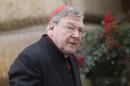 Australian Cardinal Pell arrives for a meeting at the   Synod Hall in the Vatican