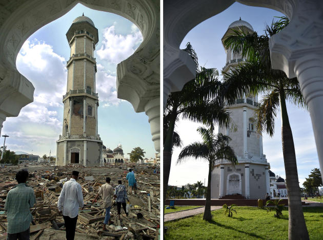 PHOTOS. Dixième anniversaire du tsunami en Asie du sud-est: redécouvrez la province d'Aceh avant et après en images