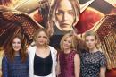 Actresses Julianne Moore, Jennifer Lawrence, Elizabeth Banks and Natalie Dormer attend the photocall for 'The Hunger Games: Mockingjay Part 1', in London