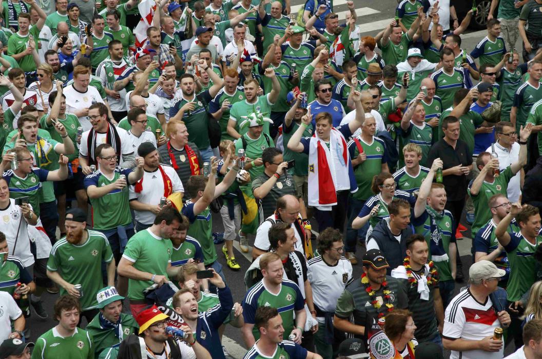 Football Soccer - Northern Ireland v Germany - Euro 2016 - Northern Ireland and German supporters