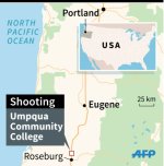 Mapa de localización del Umpqua Community College, Oregon (AFP Photo/K. Tian/S.Malfatto)