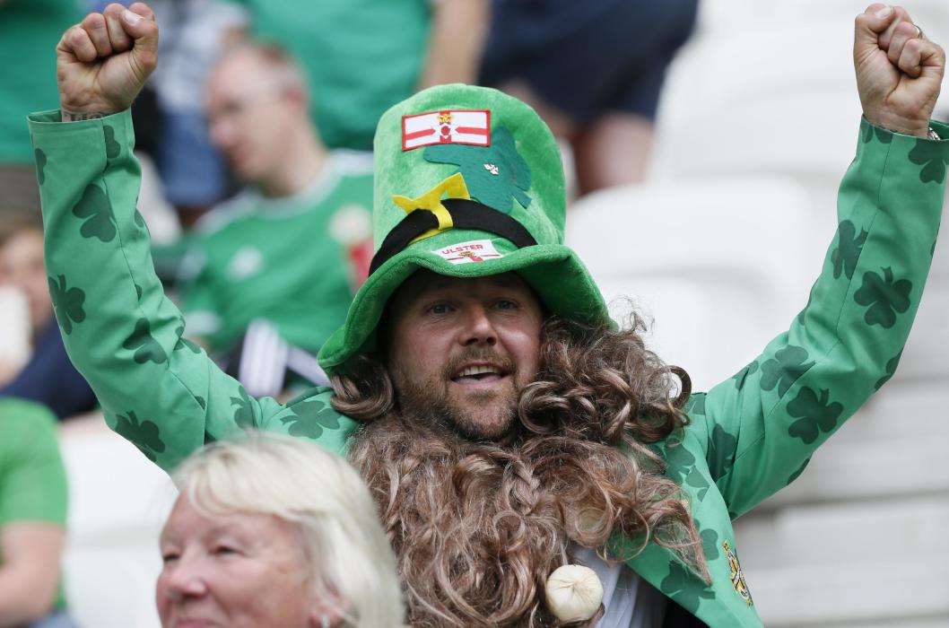 A Northern Ireland fan before the match