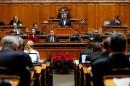 National Councilor Amstutz attends the debate on   curbing the immigration, in the parliament, in Bern