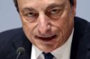 ECB President Draghi addresses a news conference in Brussels