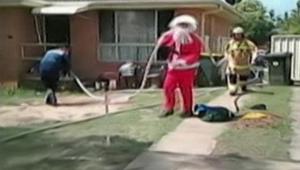 Watch Santa Claus Rescue Man From Burning Home