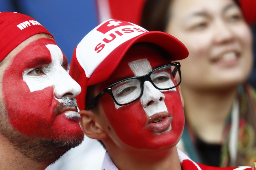 Switzerland fans before the match