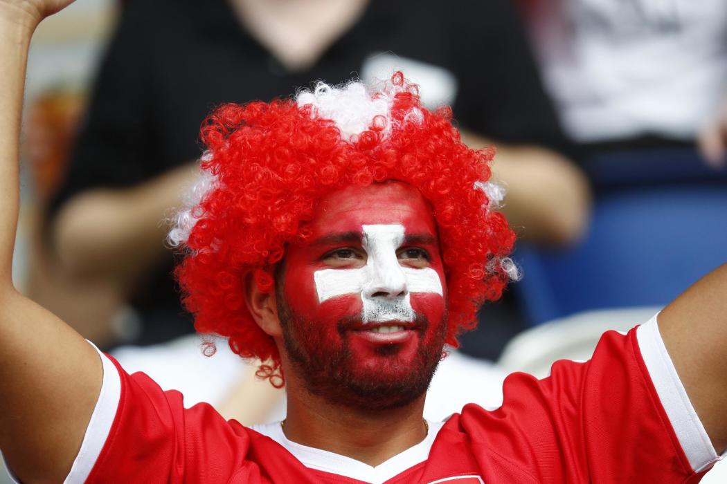 Switzerland fan before the match
