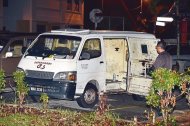 The vehicle in which the four guards kept the money after collecting it from several banks. The driver claimed he was overpowered by two men, one armed with a gun. — Malay Mail pic