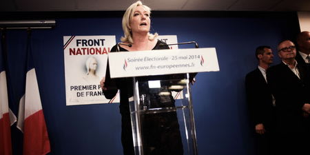 Nanterre le 25 mai 2014. Discours de Marine Le Pen