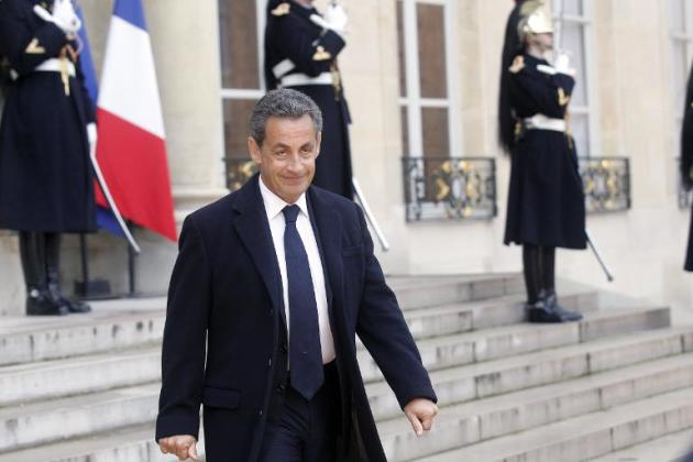 L'ex-président de la République et président de l'UMP Nicolas Sarkozy au Palais de l'Elysée, le 8 janvier 2015