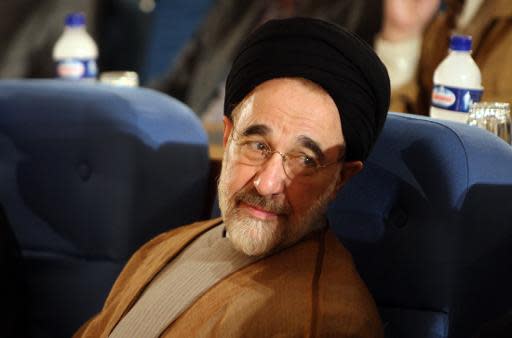 Iran has blocked two news websites after they published reports and photos of former Iranian president Mohammad Khatami, pictured here in Tehran on October 16, 2008