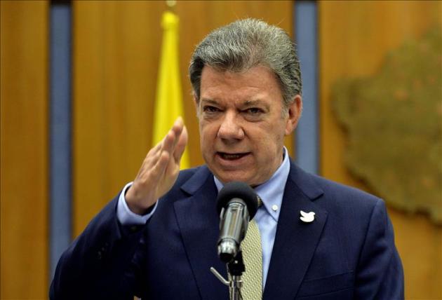Fotografía cedida por la Presidencia de Colombia hoy, sábado 13 de junio de 2015, que muestra al presidente de Colombia, Juan Manuel Santos. EFE